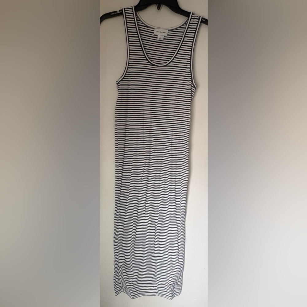 Calvin Klein Jeans Black and White Striped Dress